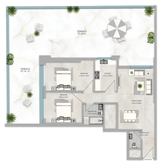 2 bedroom layout