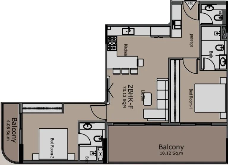 2 bedroom layout