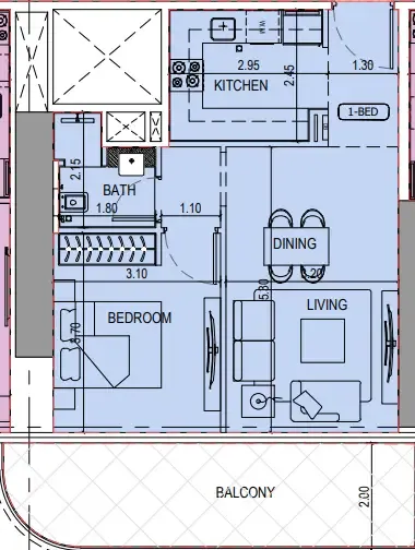 1 bedroom layout