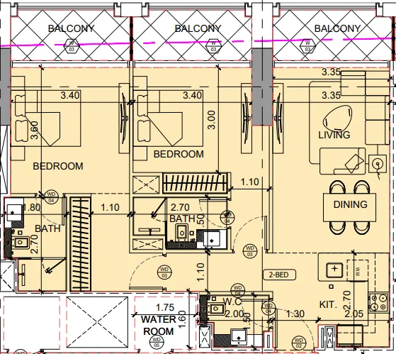 2 bedroom layout