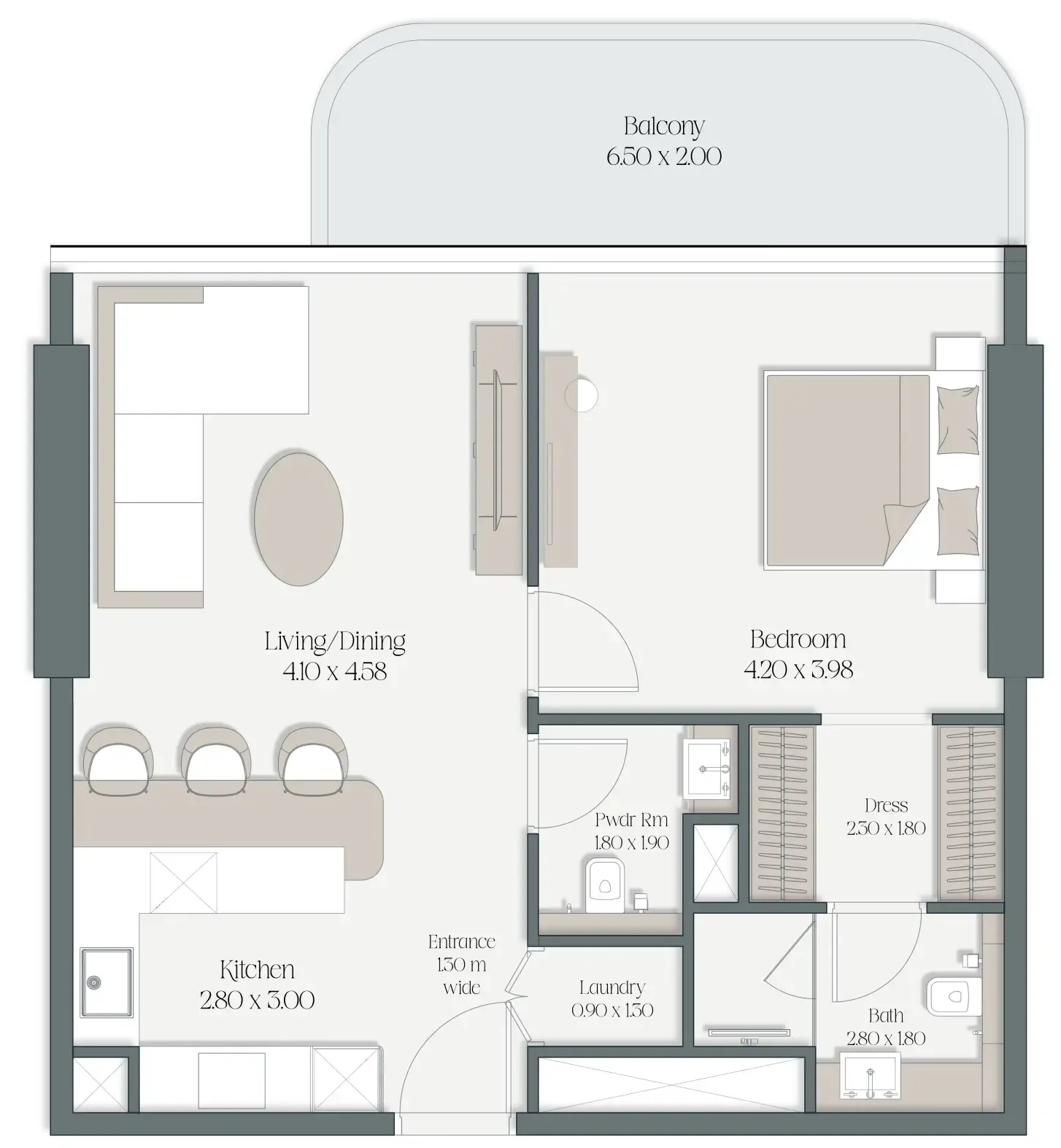 1 bedroom layout