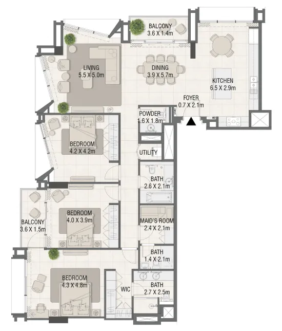 3 bedroom layout