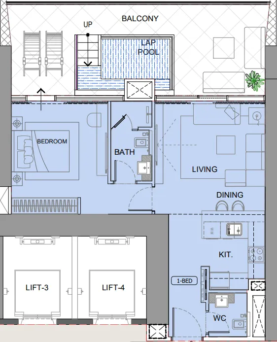 1 bedroom layout