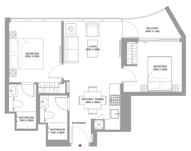 2 bedroom layout