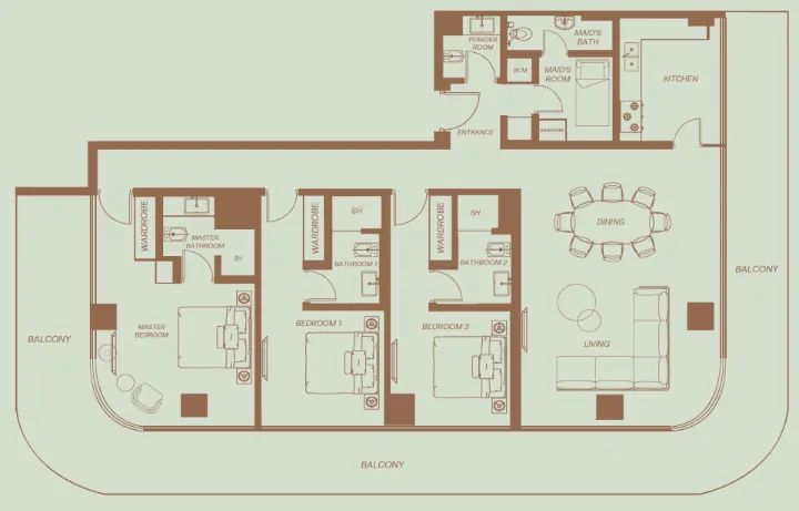 3 bedroom layout