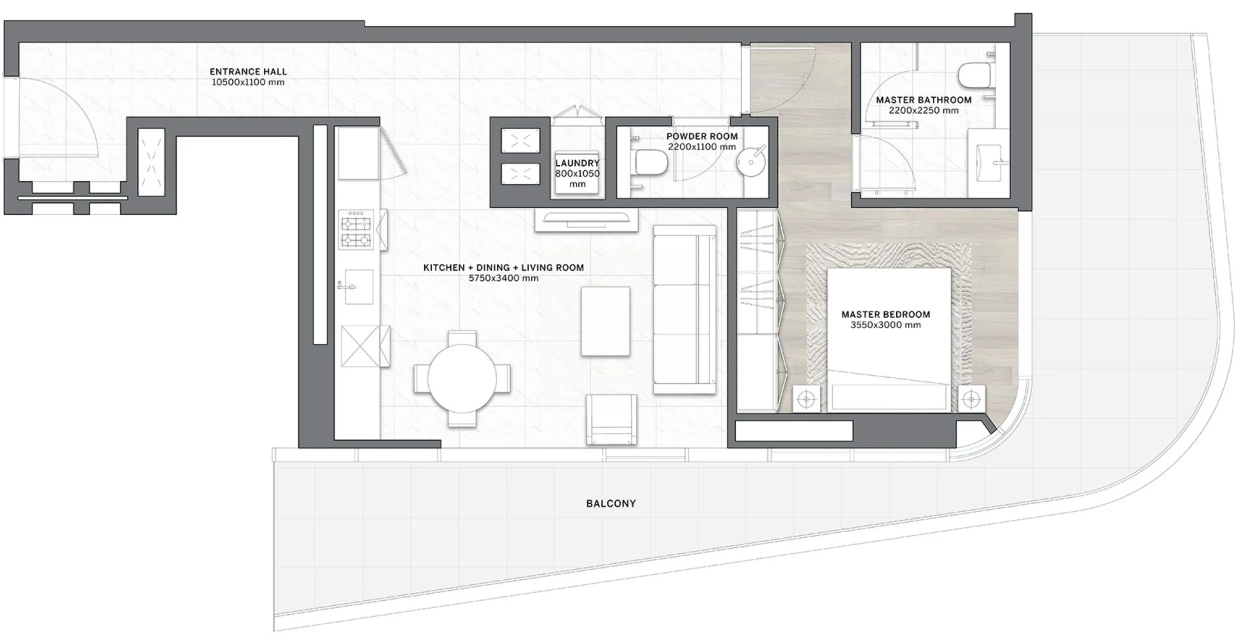1 bedroom layout