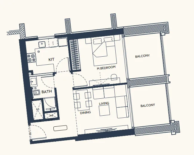 1 bedroom layout