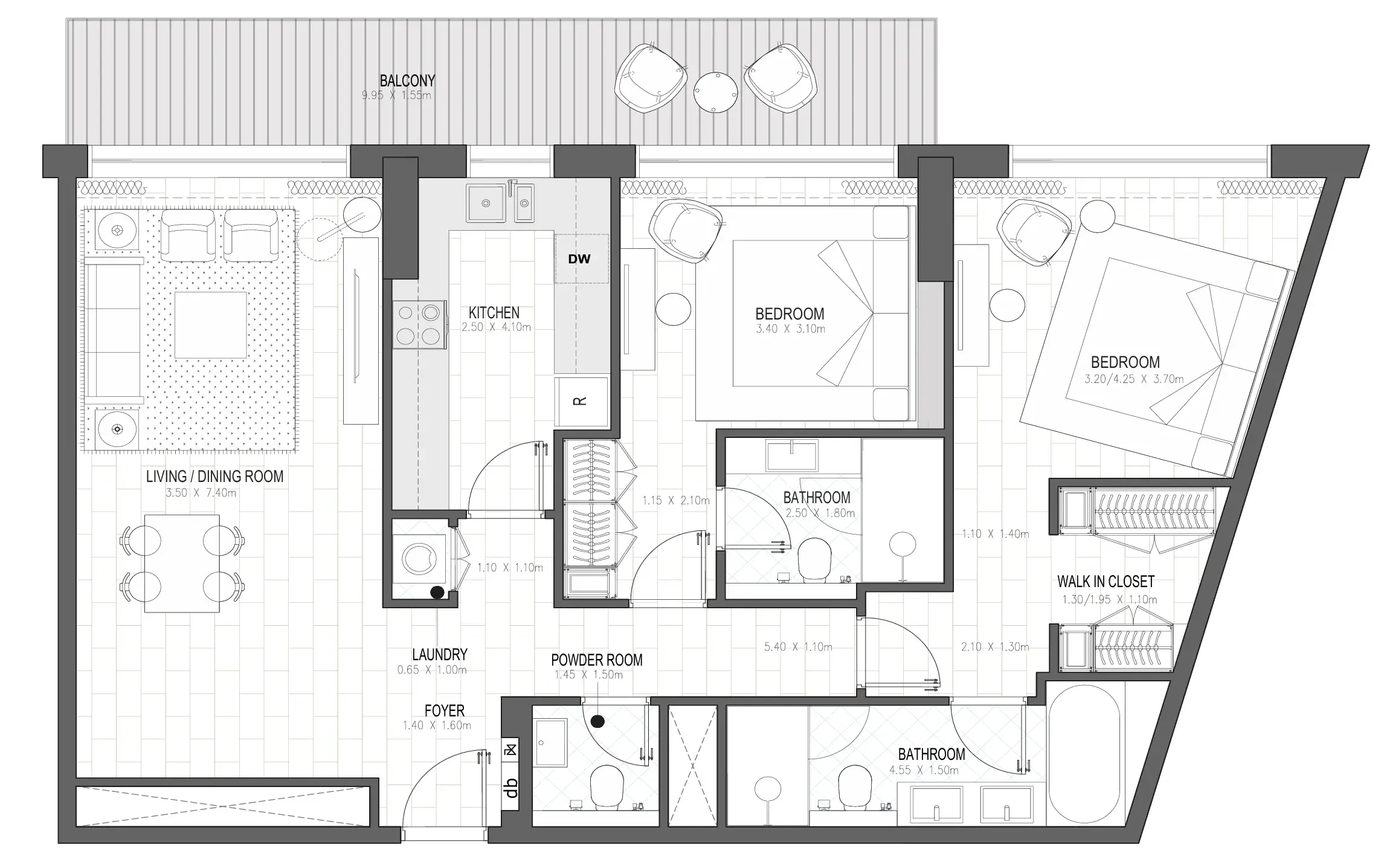 2 bedroom layout