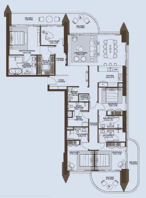4 bedroom layout