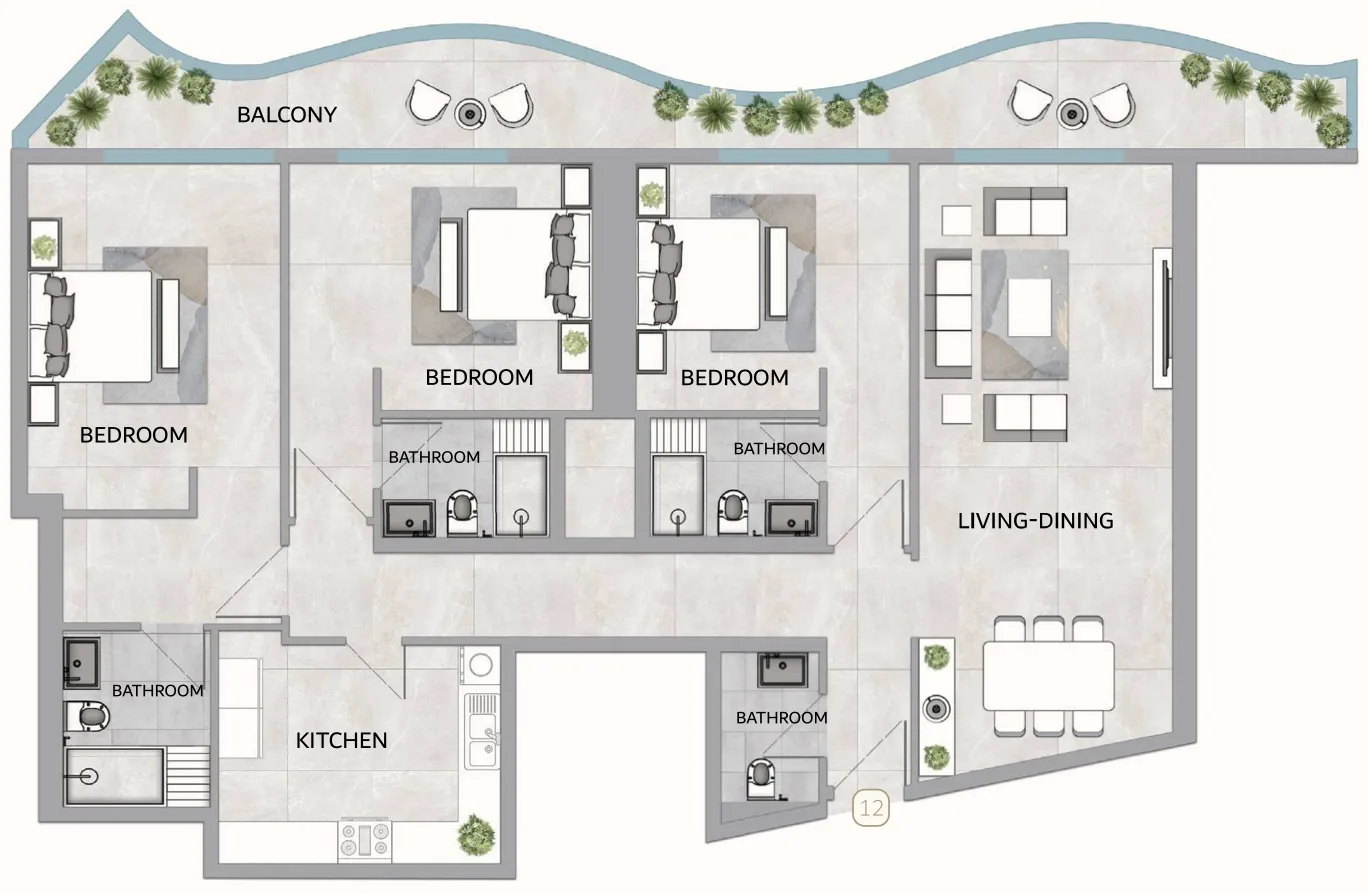 3 bedroom layout