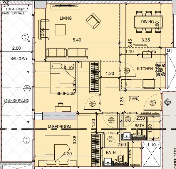 2 bedroom layout