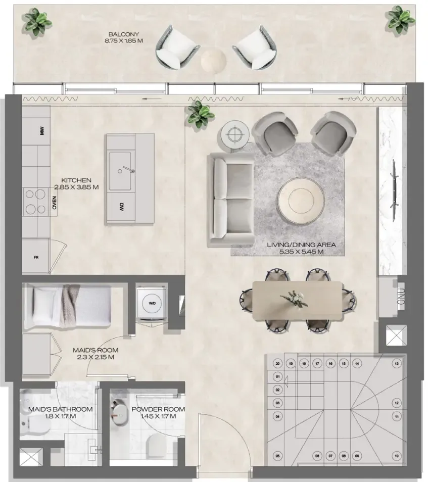 2 bedroom layout
