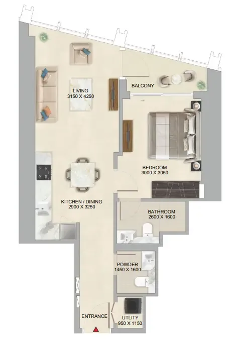 1 bedroom layout