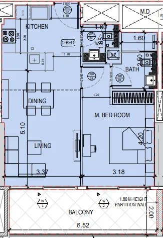 1 bedroom layout