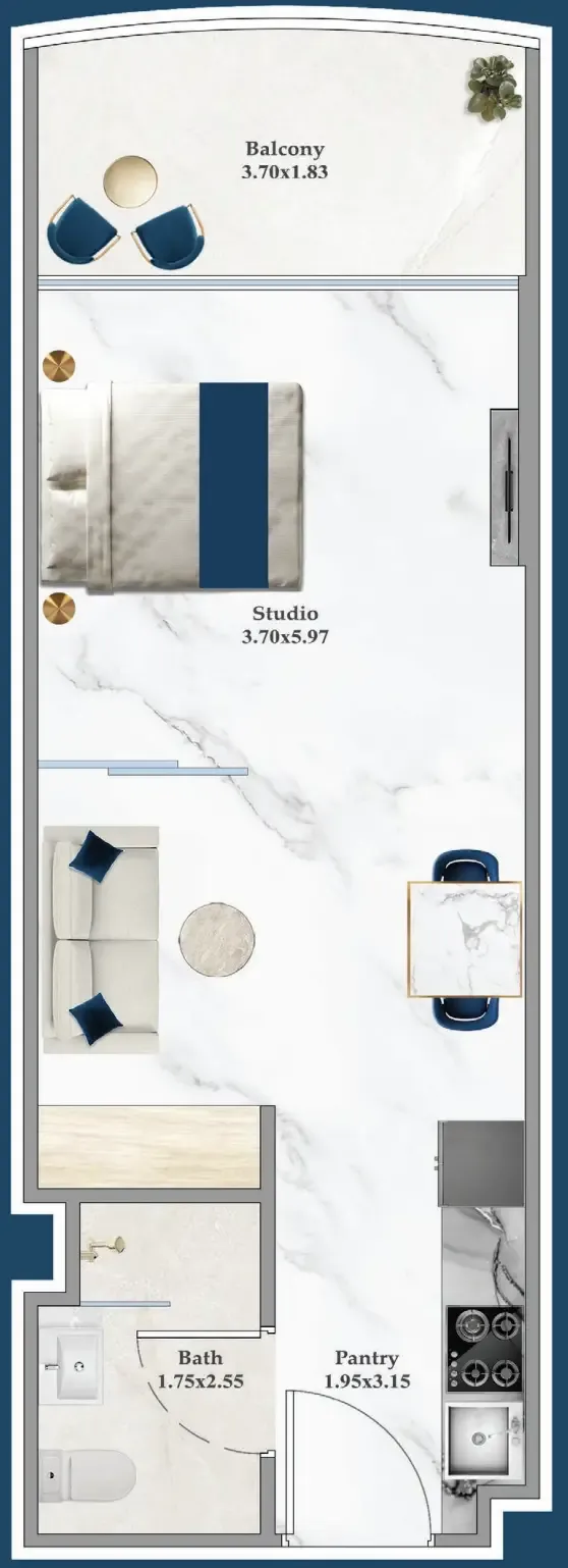 0 bedroom layout