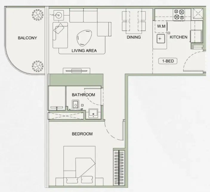 1 bedroom layout