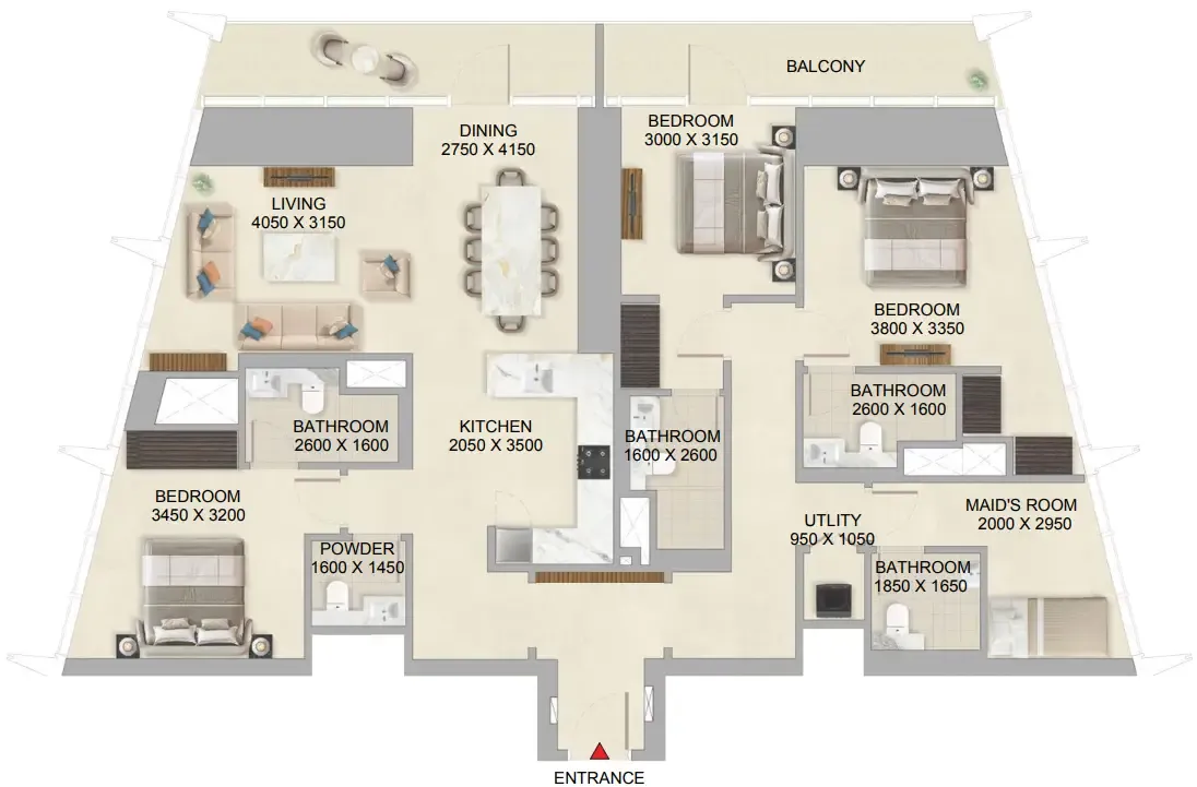 3 bedroom layout