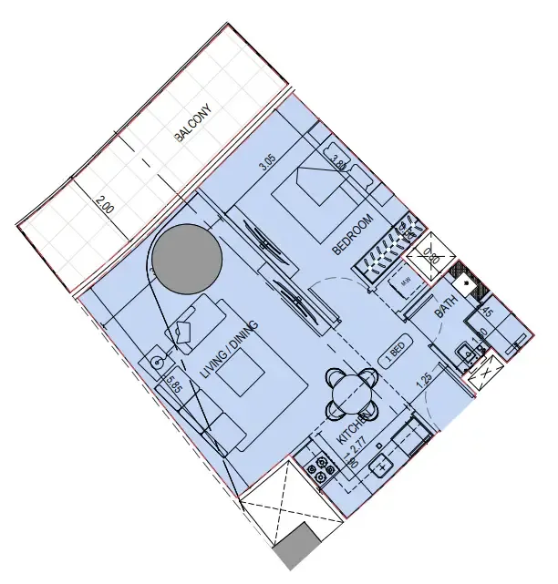 1 bedroom layout