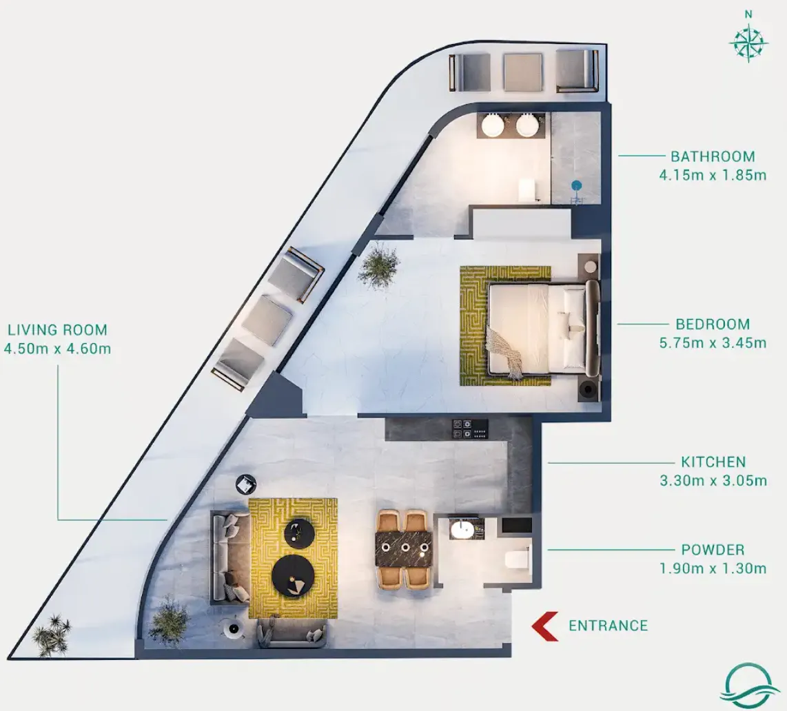 1 bedroom layout