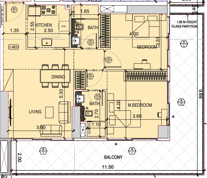 2 bedroom layout