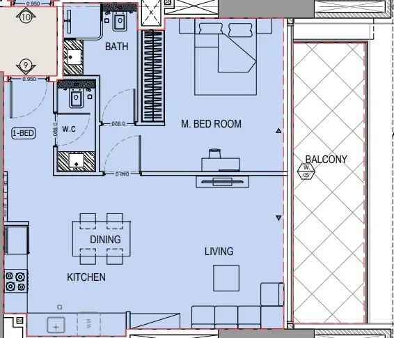 1 bedroom layout