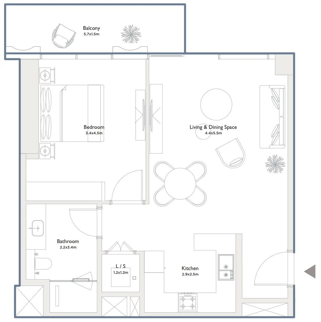 1 bedroom layout