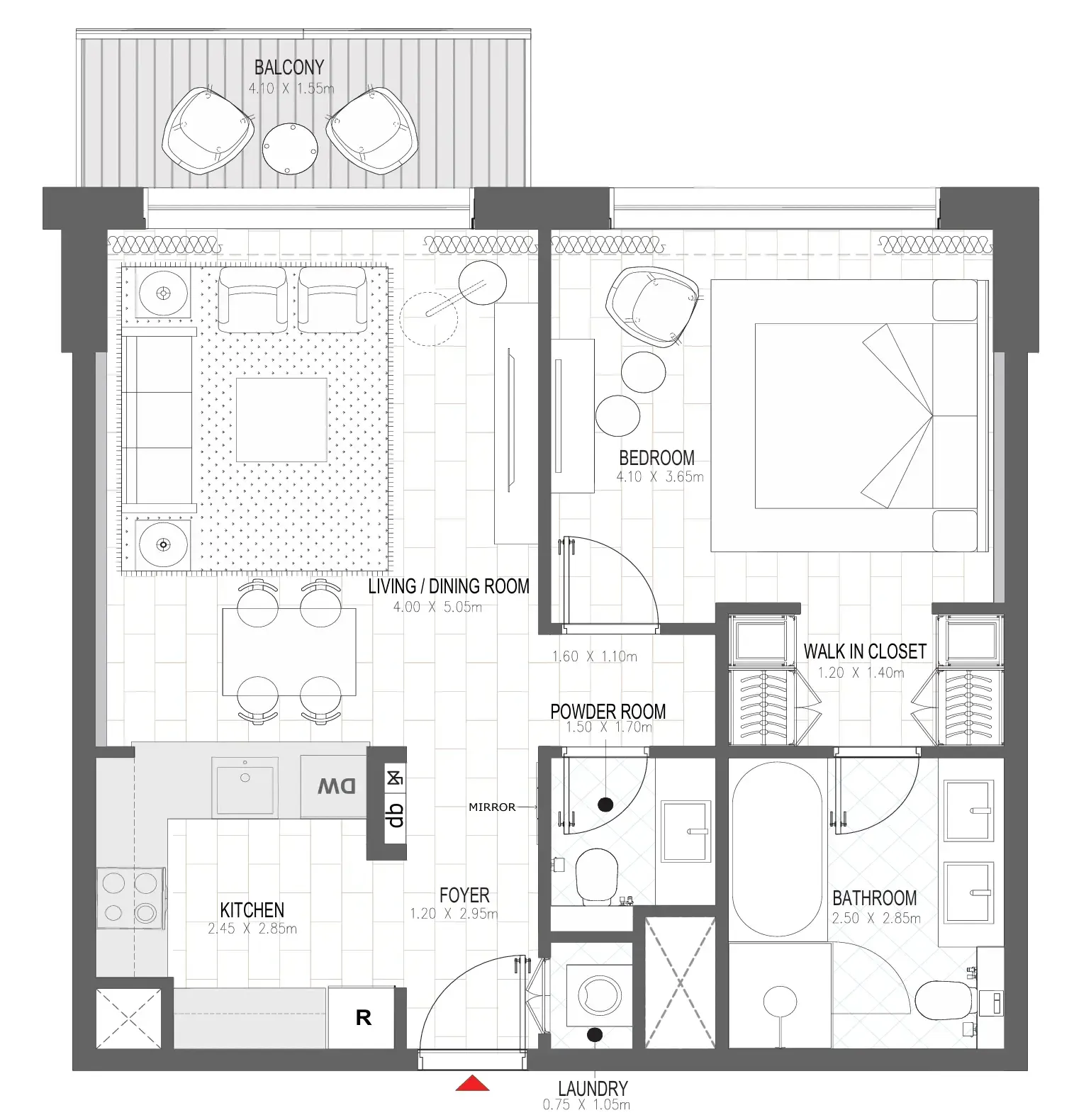 1 bedroom layout