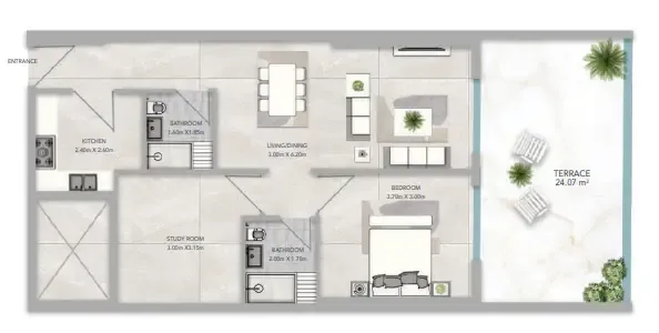 1 bedroom layout