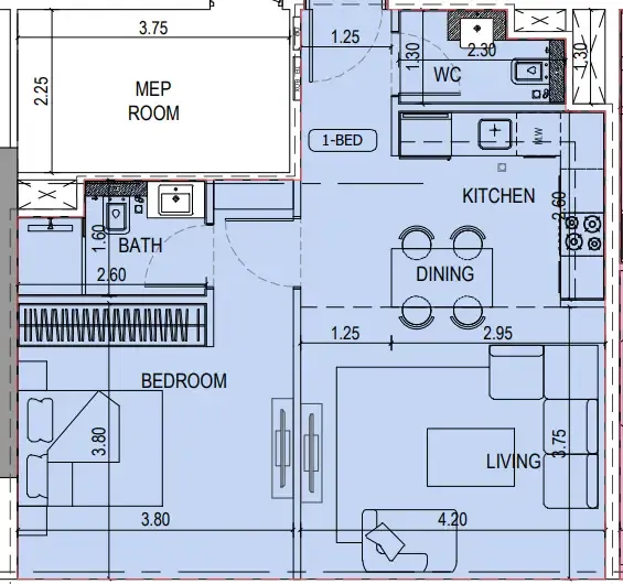 1 bedroom layout
