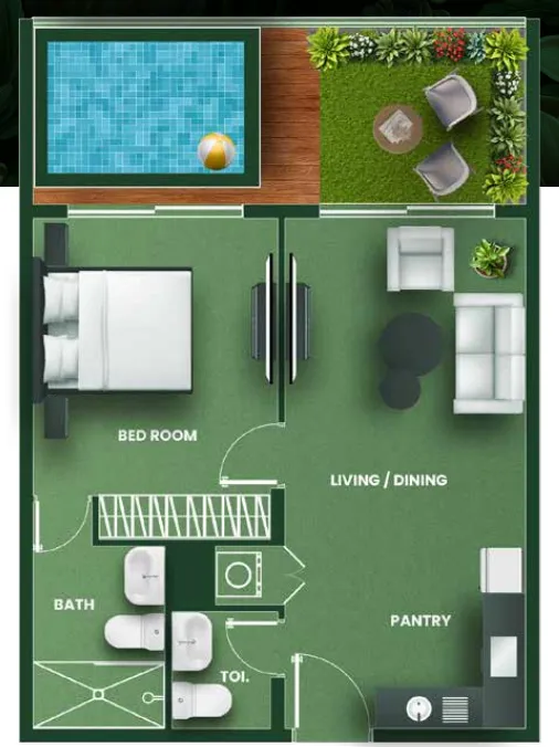 1 bedroom layout