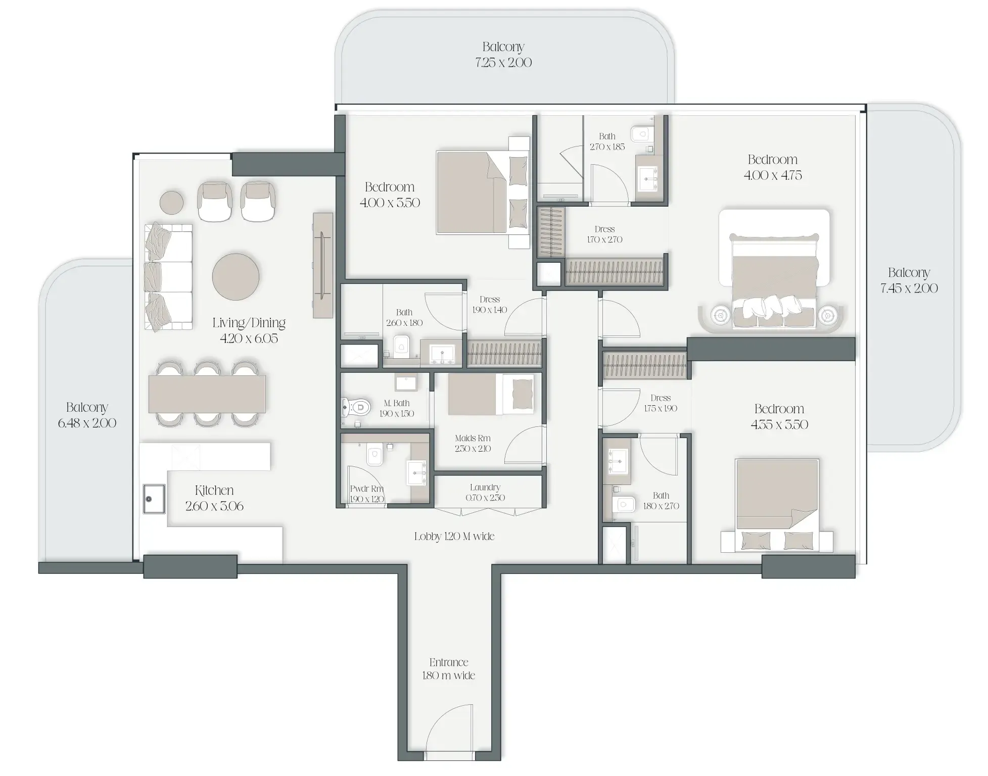 3 bedroom layout