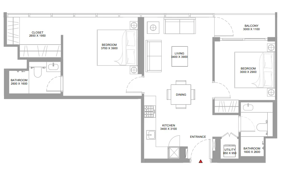 2 bedroom layout