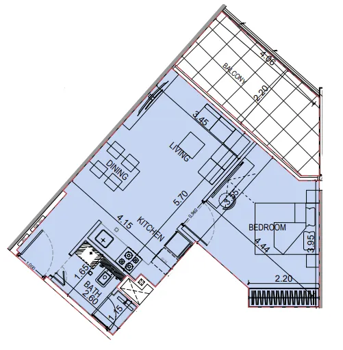 1 bedroom layout