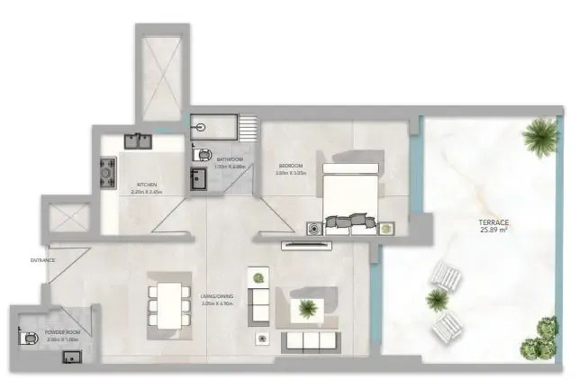 1 bedroom layout