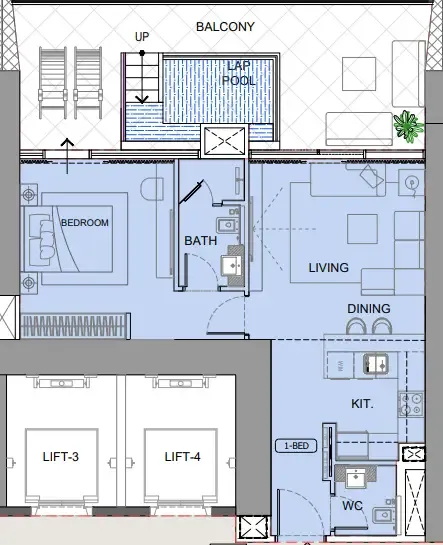 1 bedroom layout