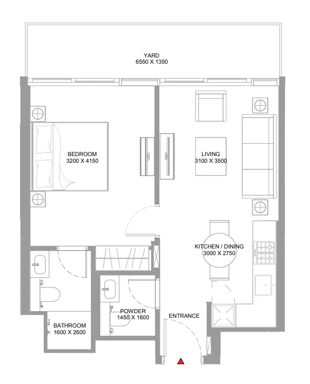 1 bedroom layout