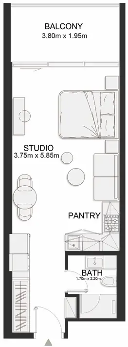 0 bedroom layout