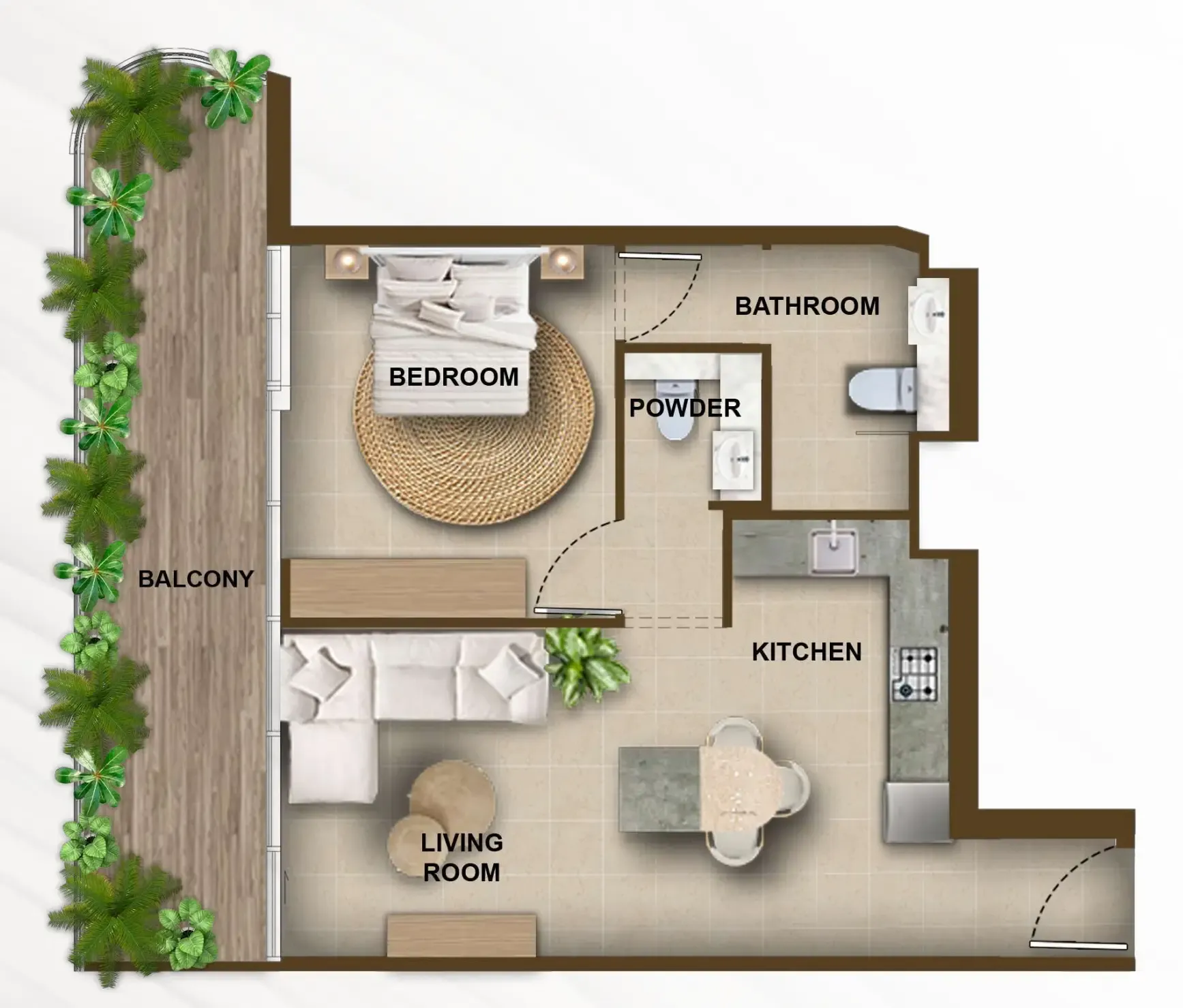 1 bedroom layout