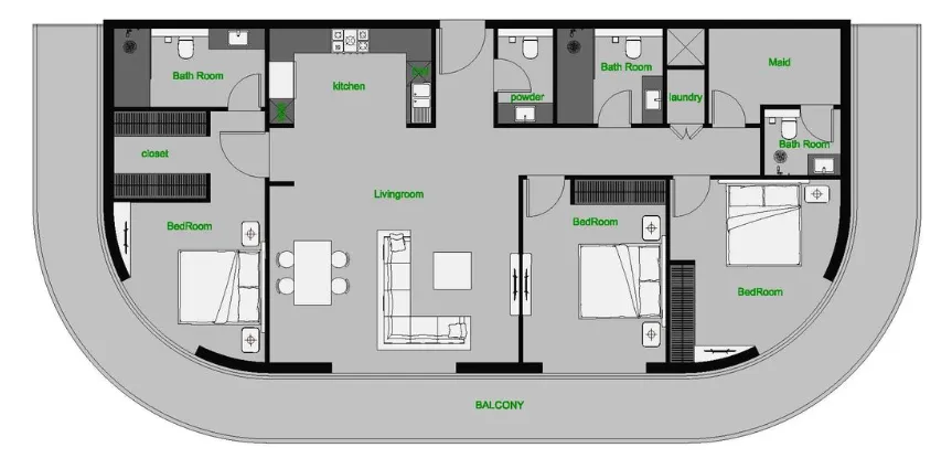 3 bedroom layout