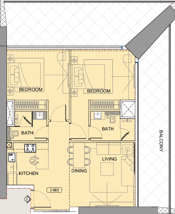 2 bedroom layout