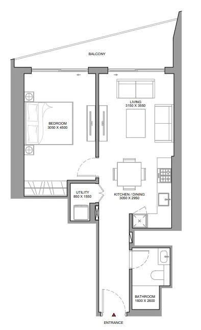 1 bedroom layout