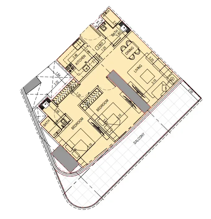 2 bedroom layout