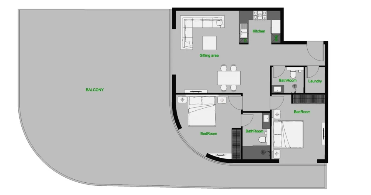 2 bedroom layout