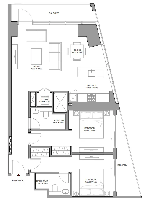 2 bedroom layout