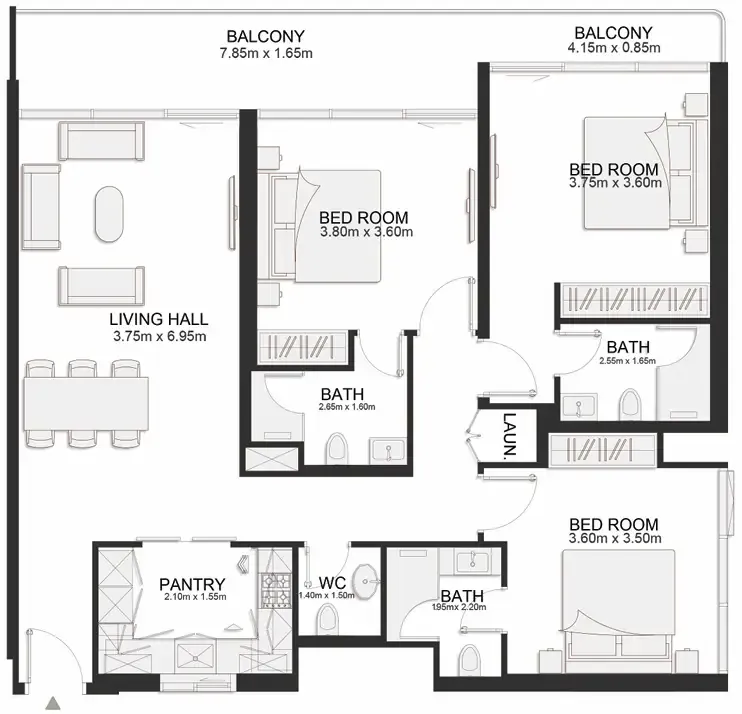 3 bedroom layout