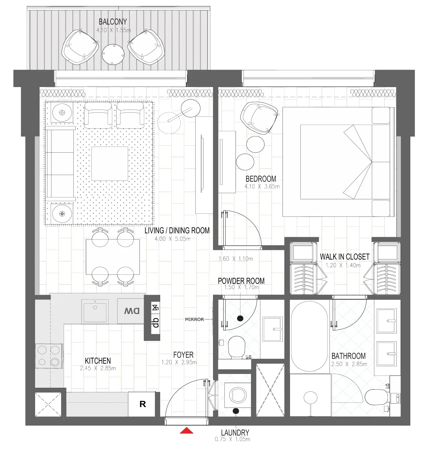 1 bedroom layout
