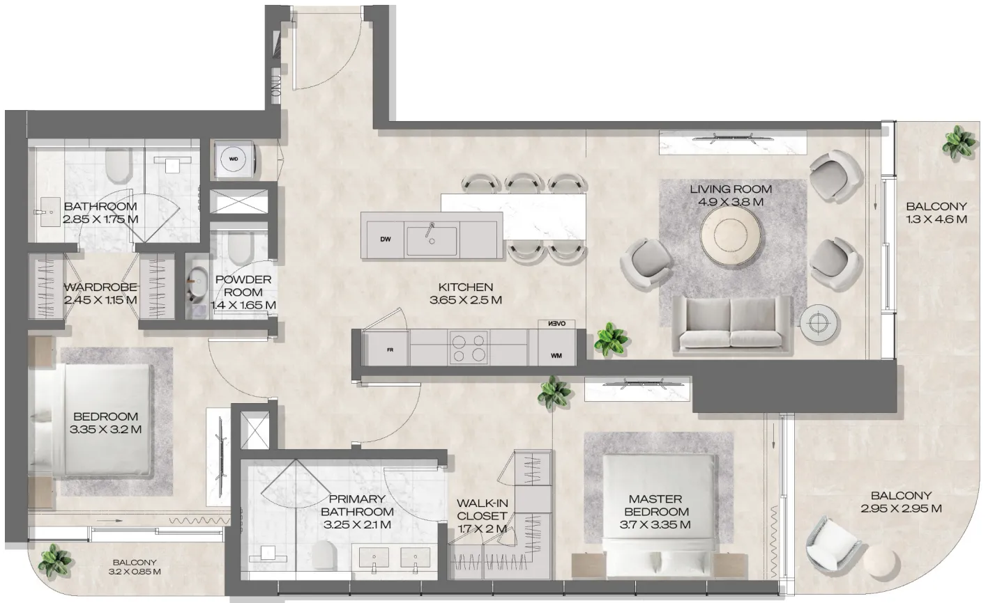 2 bedroom layout