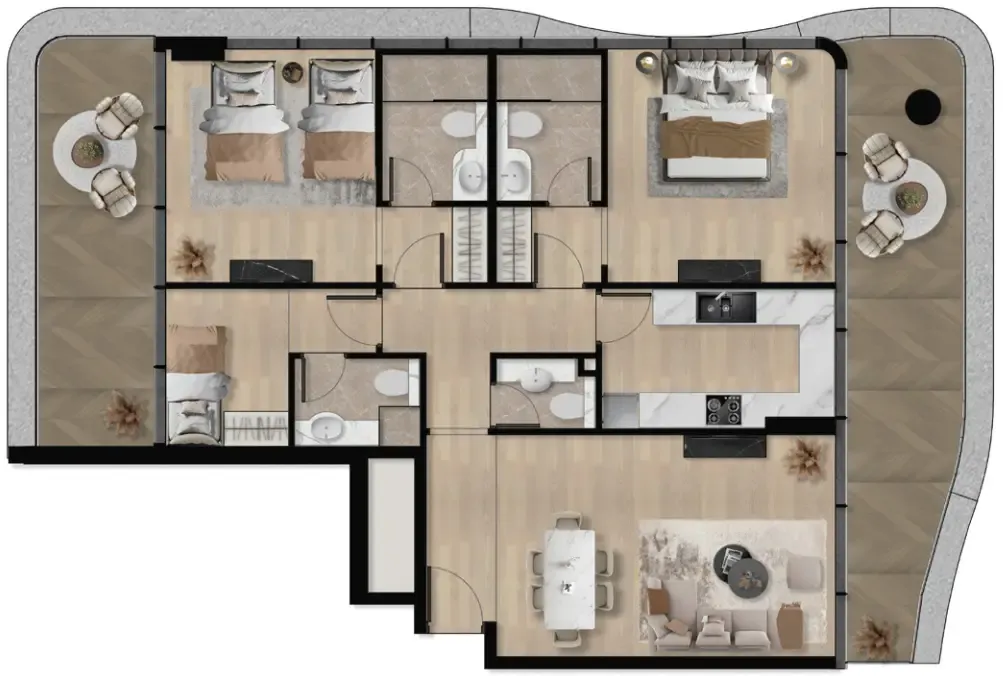 2 bedroom layout