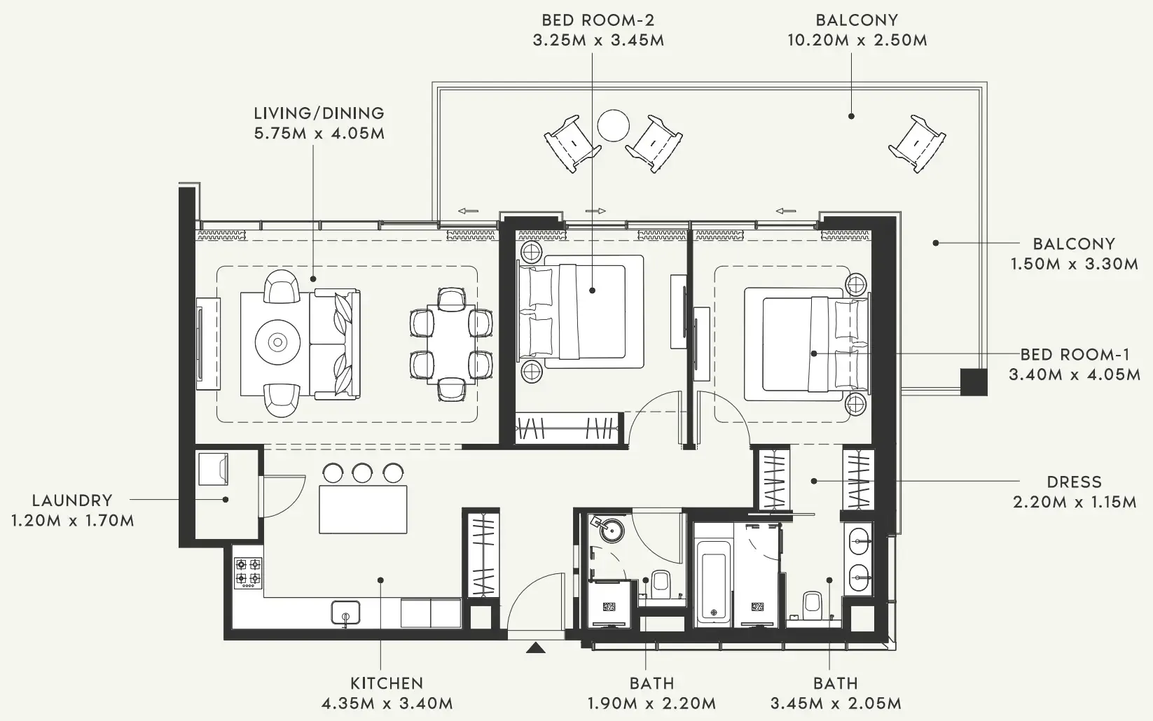 2 bedroom layout