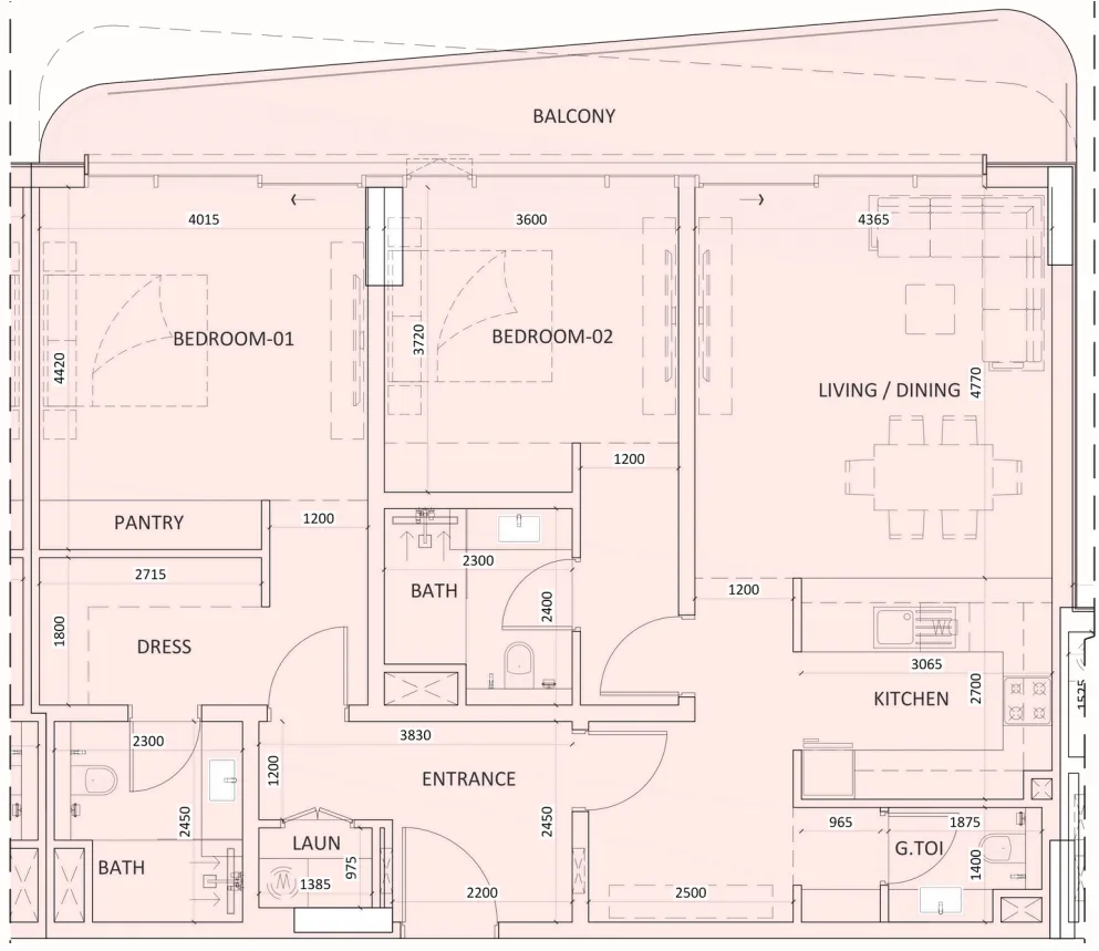 2 bedroom layout